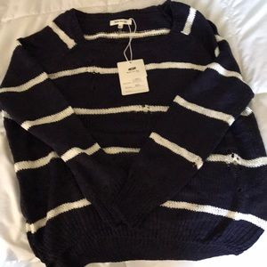 Distressed Striped Sweater